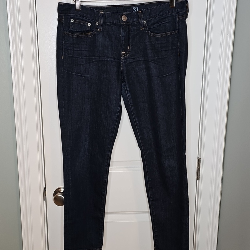 J. Crew Dark Blue Toothpick Ankle Jeans - Size 31 - Picture 4 of 12